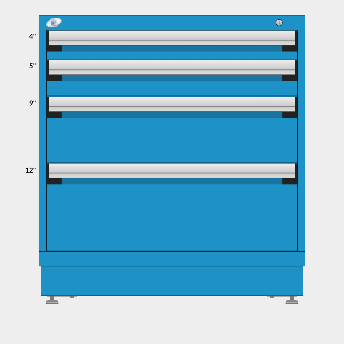 Rousseau 4 Drawer Cabinet - 4"/5"/9"/12"